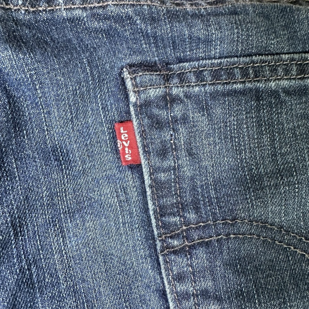 Levi's 513 Slim Straight Jeans Men's 36x32 Dark Wash Denim 29 Length - Picture 10 of 11